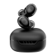 Navy Blue Noise Buds Trance true wireless earbuds resting on top of the matching charging case with LED battery indicators visible.