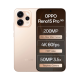 OPPO Reno15 Pro 5G gold finish smartphone front and back view highlighting 200MP ultra clear camera, 4K 60fps HDR video and 50MP telephoto lens with 3.5x zoom