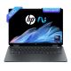 HP OmniBook Ultra Flip Laptop 14 box contents showing the laptop, 65W USB-C power adapter and HP Tilt Pen MPP 2.0 included in the package.